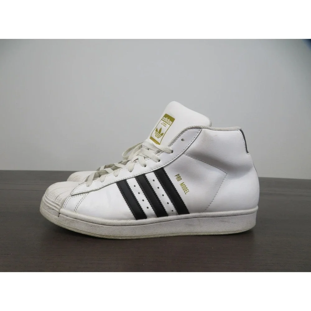 Adidas Pro Model Shoes Mens 11.5 White Black Basketball Sneakers FV5722 Retro